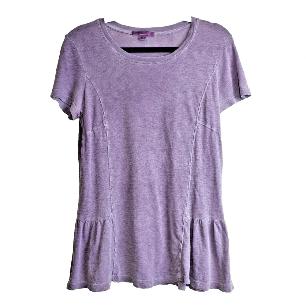 Stateside Anthropologie Womens Medium Supima Cotton Tee SOFTEST Top Peplum‎